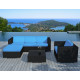 Salon de jardin design bas noir 5 personnes DELORM