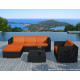 Salon de jardin design bas noir 5 personnes DELORM