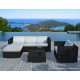 Salon de jardin design bas noir 5 personnes DELORM