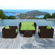 Salon de jardin design bas chocolat 6 personnes DELORM