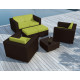 Salon de jardin design bas chocolat 6 personnes DELORM