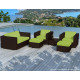 Salon de jardin design bas chocolat 6 personnes DELORM