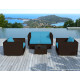 Salon de jardin design bas chocolat 6 personnes DELORM