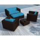 Salon de jardin design bas chocolat 6 personnes DELORM