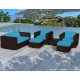 Salon de jardin design bas chocolat 6 personnes DELORM