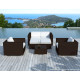 Salon de jardin design bas chocolat 6 personnes DELORM