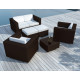 Salon de jardin design bas chocolat 6 personnes DELORM