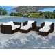 Salon de jardin design bas chocolat 6 personnes DELORM
