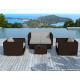 Salon de jardin design bas chocolat 6 personnes DELORM