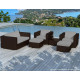 Salon de jardin design bas chocolat 6 personnes DELORM