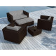 Salon de jardin design bas chocolat 6 personnes DELORM