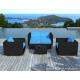 Salon de jardin design bas noir 6 personnes DELORM
