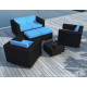 Salon de jardin design bas noir 6 personnes DELORM