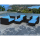Salon de jardin design bas noir 6 personnes DELORM
