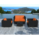 Salon de jardin design bas noir 6 personnes DELORM