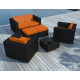 Salon de jardin design bas noir 6 personnes DELORM