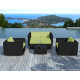 Salon de jardin design bas noir 6 personnes DELORM