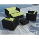 Salon de jardin design bas noir 6 personnes DELORM