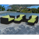 Salon de jardin design bas noir 6 personnes DELORM