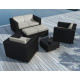 Salon de jardin design bas noir 6 personnes DELORM