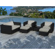 Salon de jardin design bas noir 6 personnes DELORM