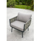 Salon de jardin design bas en aluminium Paris Garden 5 places gris ANTIBES