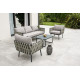 Salon de jardin design bas en aluminium Paris Garden 5 places gris ANTIBES