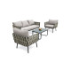 Salon de jardin design bas en aluminium Paris Garden 5 places gris ANTIBES