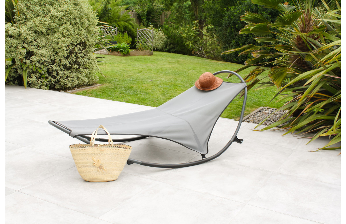 Bain de soleil design basculant HENDAYE en acier Gris DCB GARDEN Bain de soleil design basculant HENDAYE en acier Gris DCB GARDEN