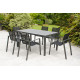 Table salon de jardin 6 personnes en aluminium anthracite DCB Garden MIAMI