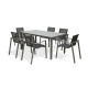 Ensemble table et fauteuils de jardin 6 personnes en aluminium anthracite DCB Garden MIAMI