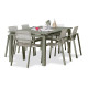 Ensemble table et fauteuils de jardin avec rallonge 6 personnes DCB Garden MIAMI