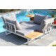 Salon de jardin bas modulable TOKYO en bois d'acacia et aluminium 4 personnes DCB GARDEN