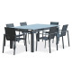 Ensemble table et fauteuils de jardin avec rallonge 6 personnes DCB Garden MIAMI