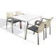 Ensemble table et fauteuils de jardin empilables 4 personnes Ezpeleta Meet-Dock