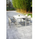 Ensemble table et fauteuils de jardin empilables 4 personnes Ezpeleta Meet-Dock