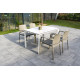 Ensemble table et fauteuils de jardin empilables 4 personnes Ezpeleta Meet-Dock
