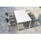 Ensemble table et fauteuils de jardin empilables 4 personnes Ezpeleta Meet-Dock