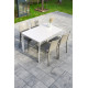 Ensemble table et chaises de jardin empilables 4 personnes Ezpeleta Meet-Hall