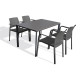 Ensemble table et fauteuils de jardin empilables 4 personnes Ezpeleta Meet-Dock