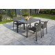 Ensemble table et fauteuils de jardin empilables 4 personnes Ezpeleta Meet-Dock