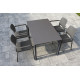 Ensemble table et fauteuils de jardin empilables 4 personnes Ezpeleta Meet-Dock