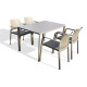 Ensemble table et fauteuils de jardin empilables 4 personnes Ezpeleta Meet-Dock