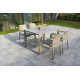 Ensemble table et fauteuils de jardin empilables 4 personnes Ezpeleta Meet-Dock