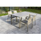 Ensemble table et fauteuils de jardin empilables 4 personnes Ezpeleta Meet-Dock