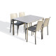Ensemble table et chaises de jardin empilables 4 personnes Ezpeleta Meet-Hall