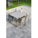 Ensemble table et chaises de jardin empilables 4 personnes Ezpeleta Meet-Hall