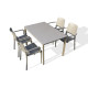 Ensemble table et fauteuils de jardin empilables 4 personnes Ezpeleta Meet-Hall