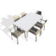 Ensemble table et fauteuils empilables de jardin 6 personnes Ezpeleta Meet-Dock