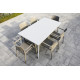 Ensemble table et fauteuils empilables de jardin 6 personnes Ezpeleta Meet-Dock